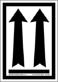 Up Arrow Label 3" x 4 1/4"  (black) 500/roll